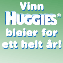 Vinn Huggies bleier for ett helt år