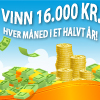 Vinn 16.000 kr hver måned i et halvt år