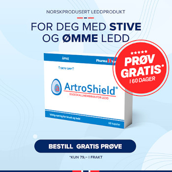 Prøv ArtroShield i spesialtilbud 60 dager til 0 kr + frakt
