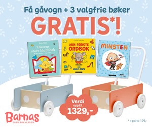 Få gåvogn + 3 valgfrie bøker fra Barnas Egen Bokverden