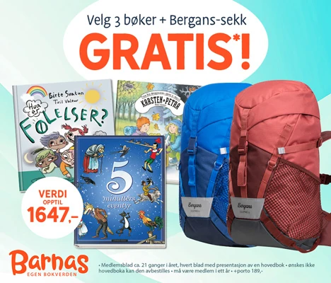 Bergans Lilletind 12L sekk i gave fra Barnas Egen Bokverden