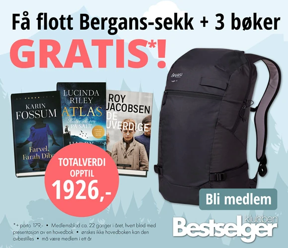 Velkomstpakke for Bestselgerklubben med Bergans ryggsekk