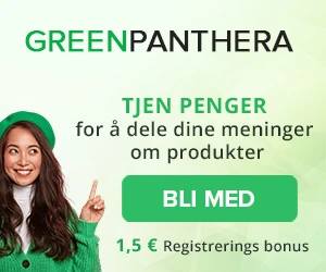 Bli med i Greenpanthera og få 2 dollar i bonus