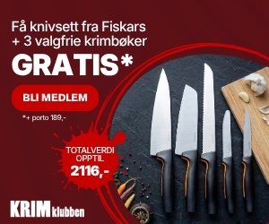 Knivsett fra Fiskars og tre krimbøker for kun porto