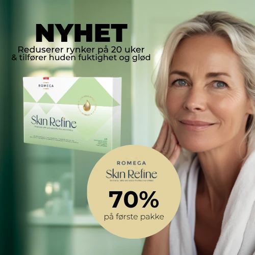 Romega® SKIN REFINE til 70% rabatt på første pakke
