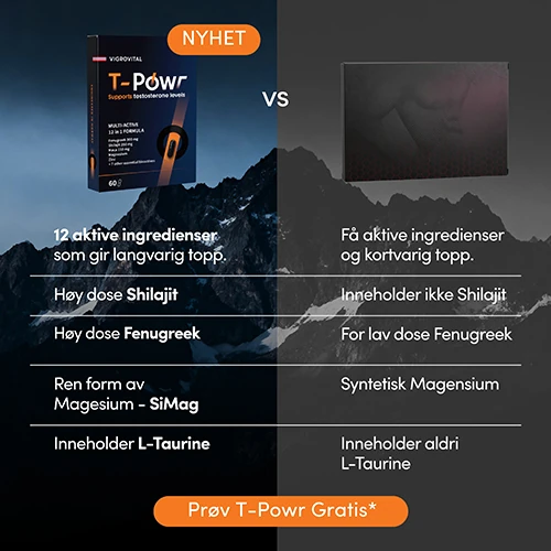 Prøv VigroVital T-Powr gratis i 30 dager – betal kun porto