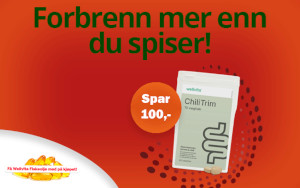 Bestill ChiliTrim fra Wellvita og spar kr 100,-